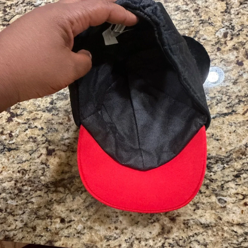 Disney Mickey Mouse Kids Character Hat with Plush Ears Red Black Costume Cap